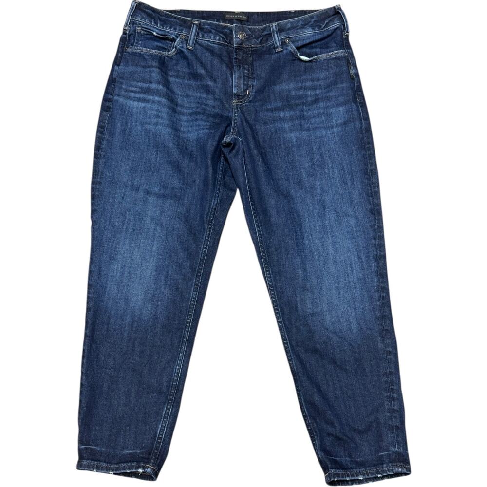 Silver Jeans Co Avery Skinny Crop Dark Wash 32x25